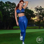 Blue Velvet Faux Leather Pants - Royal Blue