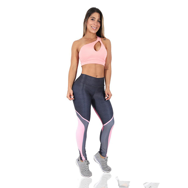 Aesthetic Bliss Sublimated Gym Set - Grey & Pink
