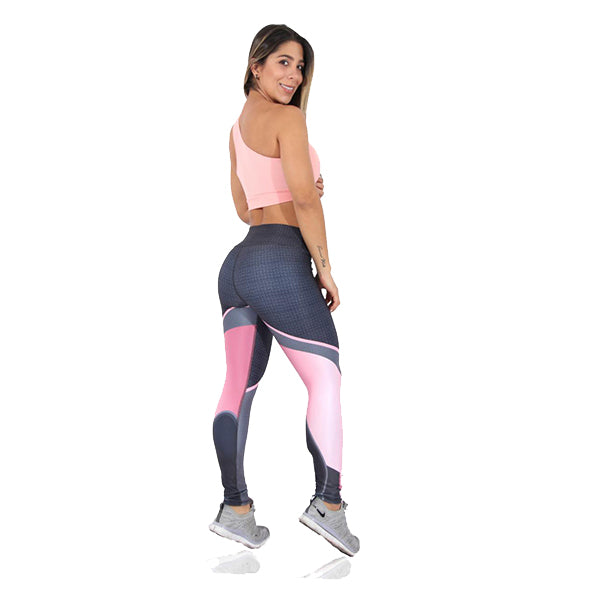 Aesthetic Bliss Sublimated Gym Set - Grey & Pink