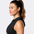 Sudadera negra con capucha y tirantes - Negra