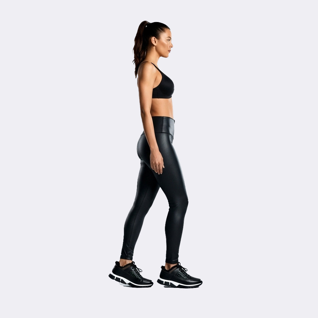 Black Velvet Faux Leather Ballet Set - Black