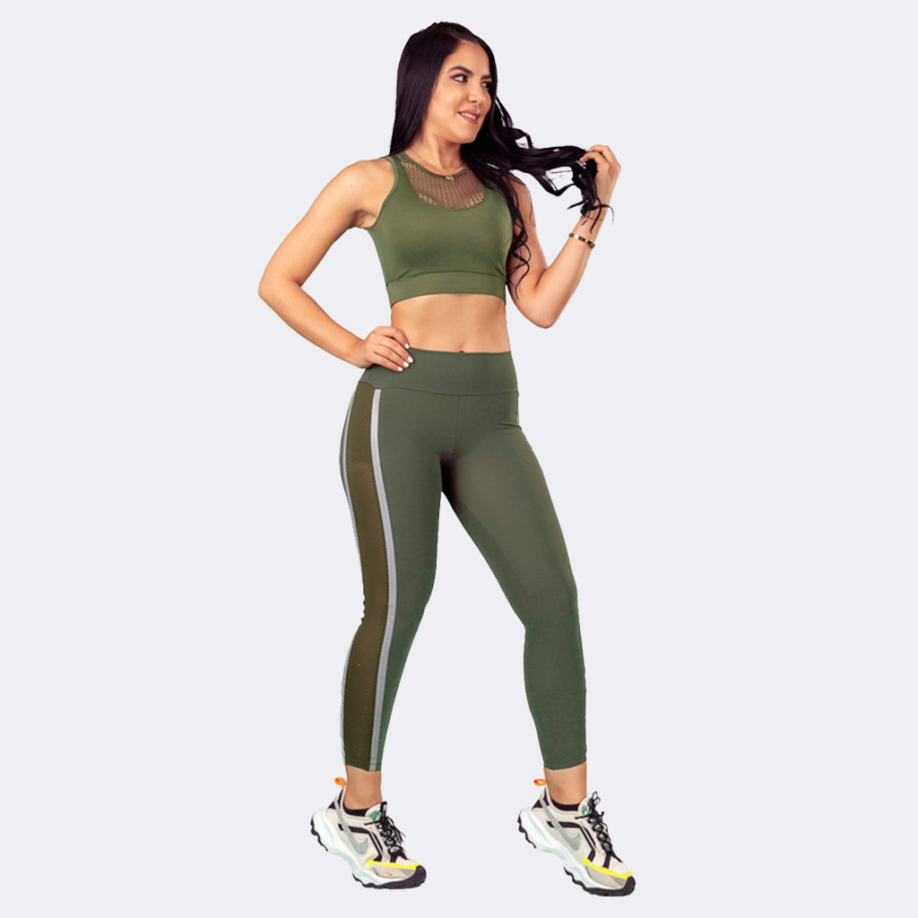 Olive Powerhouse BumBum Girls Set  - Olive Green