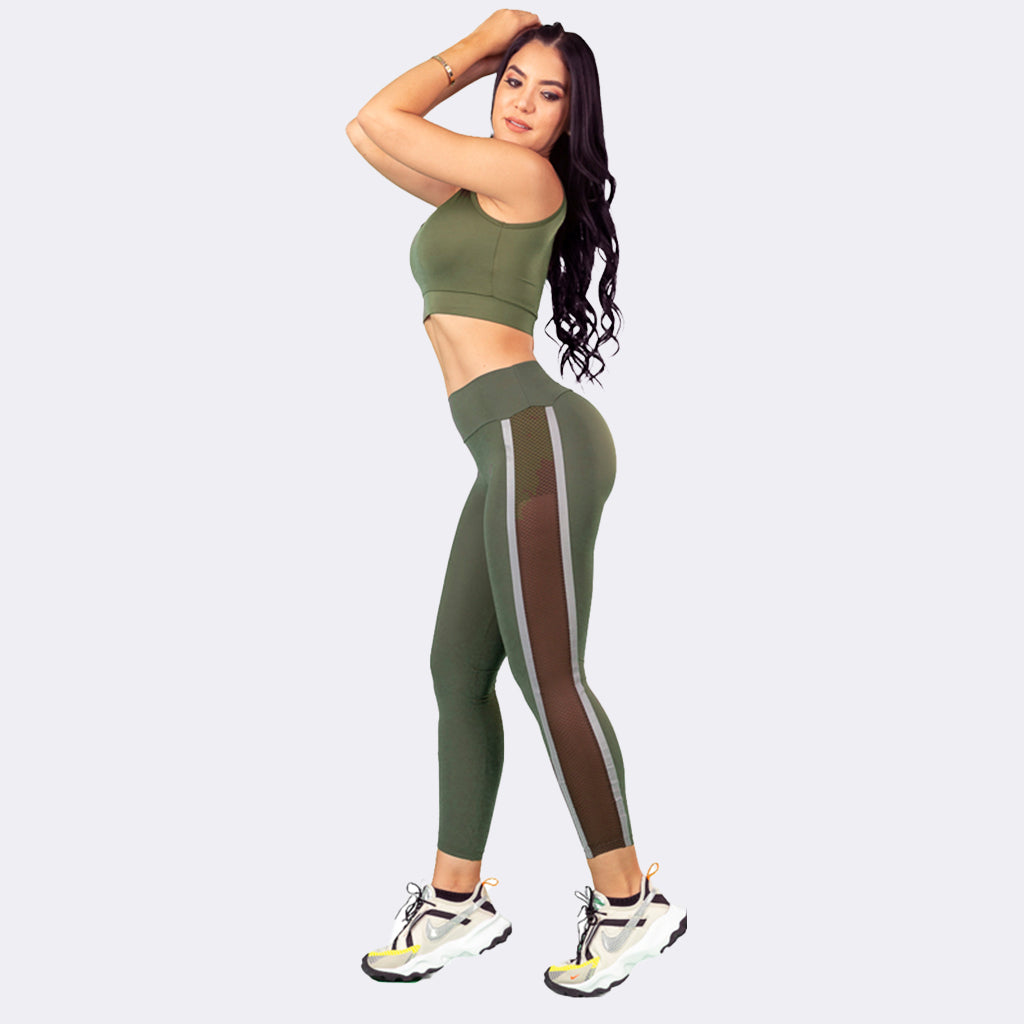 Olive Powerhouse BumBum Girls Set  - Olive Green