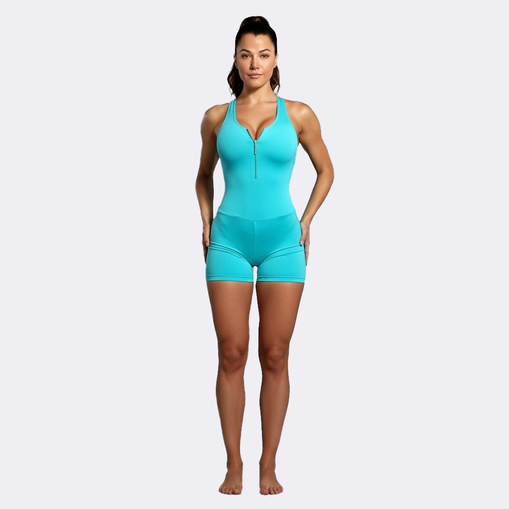 Shorts Macaco sin espalda con borde esmeralda - Esmeralda