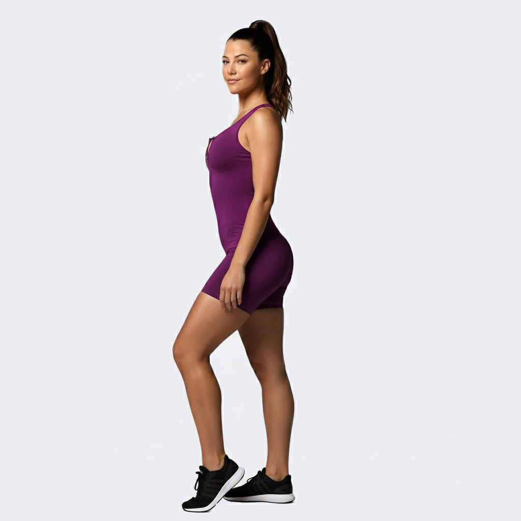 Lavender Edge Backless Macaco Shorts - Lavender