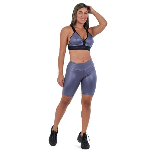 Grey Biker Chic Leather Set - Grey