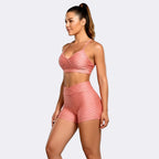 Peach Carnival Brazilian Texturized Short Set - Peach
