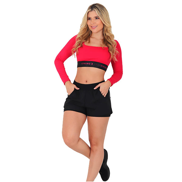 Red Water Waterproof Short Set - Red & Black