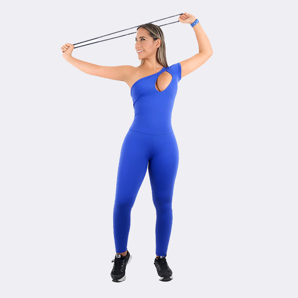 Royal Goddess OneShoulder Jumpsuit - Royal Blue
