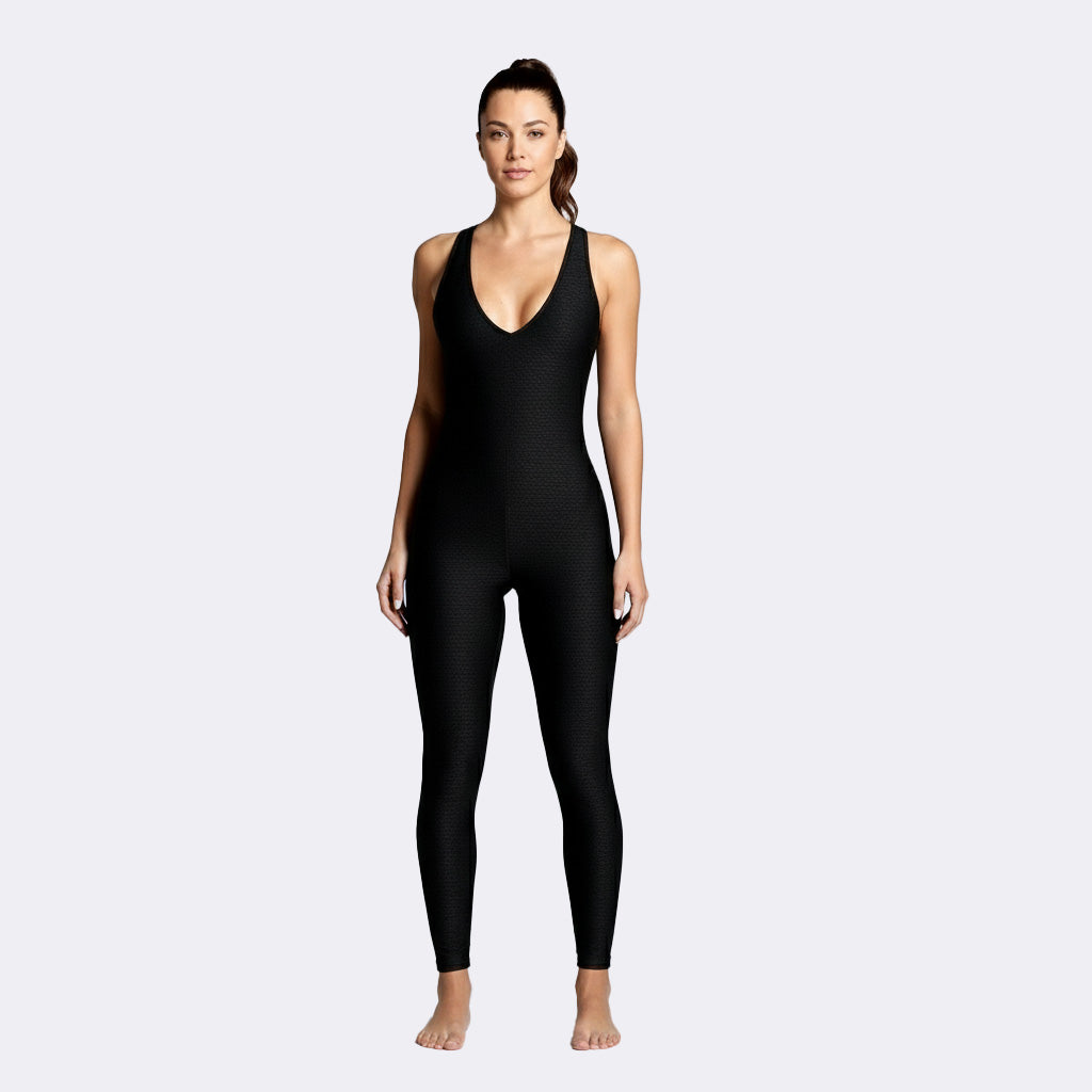 Texturized Jumpsuit Long - Black