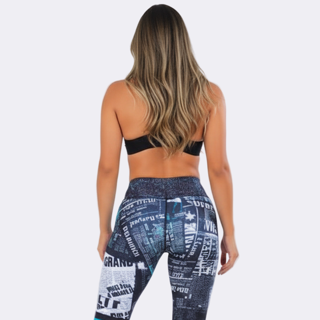 News Flash Printed Gym Set - Blue Newspaper