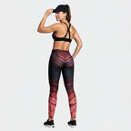 Wild Stripes Printed Gym Set - Red & Black Zebra