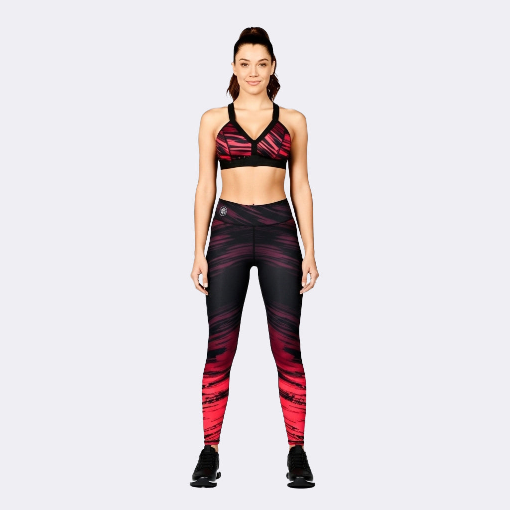 Wild Stripes Printed Gym Set - Red & Black Zebra
