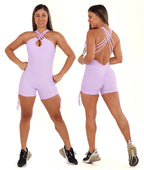 Carnival Brazilian Texturized Jumpsuit Short - Lavender