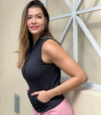 Sudadera negra con capucha y tirantes - Negra