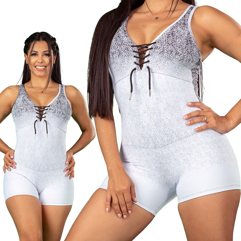 Detalles del pantalón corto White Macaco - Detalles blancos