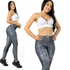 Silver Power Push-Up Leggings Set - Metallic Gym