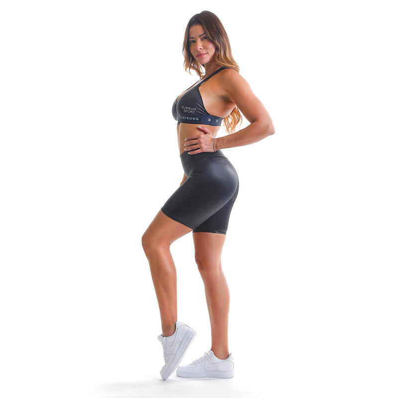 Black Biker Chic Leather Set - Black