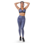 Grey Velvet Faux Leather Ballet Set - Grey