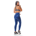 Navy Velvet Faux Leather Ballet Set - Dark Blue