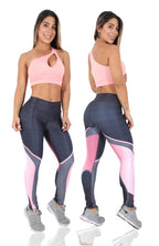 Aesthetic Bliss Sublimated Gym Set - Grey & Pink