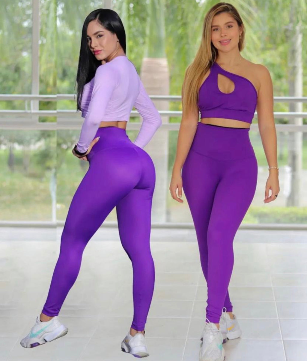 Pantalón deportivo de control de escultura lila - Individual